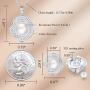 CDE Freshwater Pearl Jewelry Set for Wedding Anniversary 925 Sterling Silver Rose-Shaped Pearl Necklace and Earring with Cubic Zirconia Valentines Day Jewelry Gift Birthday Gift for Mom Women Wife Girls Her