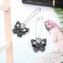 Halloween Earrings for Women Butterfly Skull Drop Dangle Earrings Thin Wire Long Dangling Earrings for Girls