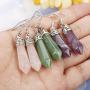 FIBO STEEL Quartz Stone Dangle Earrings for Women Healing Chakra Gemstone Earring Healing Crystal Earring Jewelry Set