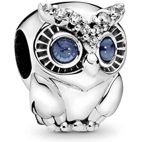 Pandora Jewelry Sparkling Owl Cubic Zirconia Charm in Sterling Silver