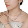 EVER FAITH Simulated Pearl Crystal Bridal Necklace Earrings Bracelet Set Clear