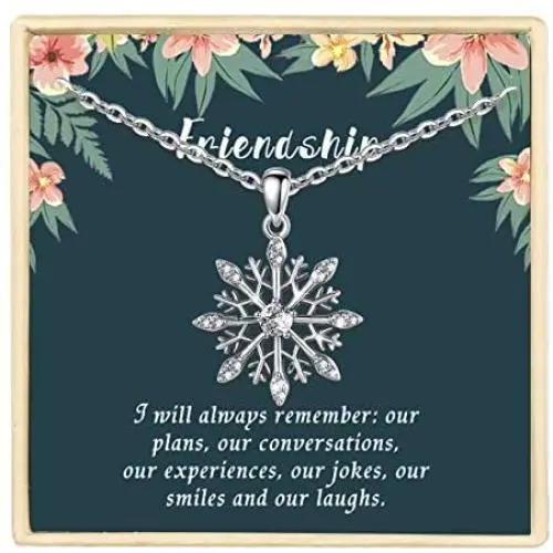 LOVEON Snowflake Necklace for Women Sterling Silver Pendant with Cubic Zirconia Christmas Birthday Gifts Jewelry for Girls Friend Her, 18 Inches LOVEON Snowflake Necklace for Women Sterling Silver Pendant with Cubic Zirconia Christmas Birthday Gifts Jewelry for Girls Friend Her, 18 Inches