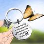 WSNANG Butterfly Gift The Butterfly is Only Beautiful Because The Caterpillar is Brave Keychain Inspirational Jewelry Encouragement Gift for Butterfly Lover Best Friend