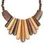 Bling Jewelry Tribal Artisan Multi Tone Teak Wood Boho Tribal Fan Bib Collar Statement Necklace for Women Adjustable Bling Jewelry Tribal Artisan Multi Tone Teak Wood Boho Tribal Fan Bib Collar Statement Necklace for Women Adjustable