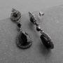 Mariell Jet Black Crystal Teardrop Dangle Earrings with Pave Frames - Ideal for Proms and Wedding Parties