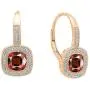 Dazzlingrock Collection 10K Each 6 MM Cushion Gemstone & Round Diamond Ladies Halo Style Dangling Drop Earrings, Rose Gold