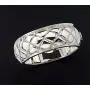 AX Jewelry Thistle & Bee Sterling Silver Wide Quilted Bangle Bracelet