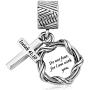 CharmSStory Religious Cross Bible Christian Heart Charm Bead for European Bracelets
