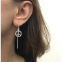 MANZHEN Copper 3 Colors Peace Sign Symbol Threader Drop Earrings