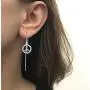 MANZHEN Copper 3 Colors Peace Sign Symbol Threader Drop Earrings