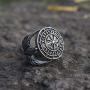 SanLan Vegvisir Ring Triskele Ring Norse Viking Ring Magic Compass Viking Jewel Iceland Runic Compass Futhark Runes Stave Nordic Jewelry