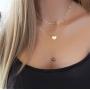 S.J JEWELRY Womens Simple Delicate Handmade 14K Gold Plated/Rose Gold/Silver Plated Simple Delicate Heart and Bar Chokers Necklace