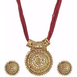 Efulgenz Indian Ethnic Bollywood Designer Necklace and Earrings Jewelry Set in Antique 18K Gold Tone for Women and Girls