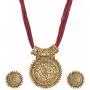 Efulgenz Indian Ethnic Bollywood Designer Necklace and Earrings Jewelry Set in Antique 18K Gold Tone for Women and Girls