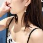 Orris Diamond Cubic Zirconia Mounted Gold Star Style Dangle Drop Earrings for Women Girls