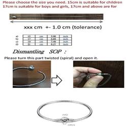 JMQJewelry Lucky Beads Women Girls European Jewelry Circle Charms for Bracelet Stainless Steel Snake Chain 14.5 16.5 18.5 20.5 cm