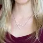 Sideways Large Initial Necklace for Women - 18K Gold Plated Letter Necklace for Women Girls, Stainless Steel Big Alphabet Monogram Necklace A-Z Name Slanted Initial Necklace Initial Jewelry for Women