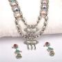 Zephyrr Afghani/Turkish Necklace Earrings Set Silver Tone Casual Daily Wear Statement Jewelry for Women JAN-1976