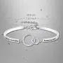 Ado Glo Mother’s Day Bracelet Gifts, Always My Daughter/Mom/Sister Forever My Friend Circles Bangle, White Gold Plated Fashion Jewelry, Birthday Anniversary for Women and Girls