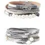 LOYALLOOK 2Pcs Leather Wrap Cuff Bracelet Women Multilayer Tree Wristband Bracelet Magnetic Buckle Boho Bracelet Bangle Jewelry for Mother Friends LOYALLOOK 2Pcs Leather Wrap Cuff Bracelet Women Multilayer Tree Wristband Bracelet Magnetic Buckle Boho Bracelet Bangle Jewelry for Mother Friends