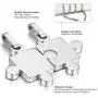 Cupimatch 2 Pieces Stainless Steel Puzzle Matching Pendant Couple Necklace Set with 18'' & 22'' Chain