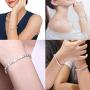 SHB Tennis Bracelet with Swarovski Elements Crystal Jewelry AAA Cubic Zirconia 18K Platinum Plated Women Lady CZ Tennis Bracelets Bangle Love Gift