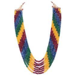 Ratnavali Jewels Multi Color 7 Line Quartz Beads Strand Jewelry Necklace Women