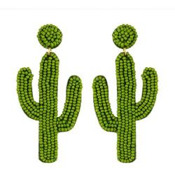 Statement Beaded Drop Earrings for Women Bohemian Cute Cactus Sequins Leaf Evil Eyes Beaded Dangle Earrings Boho Handmade Hoop Earrings Fashion for Love Women Girls Wedding Jewelry