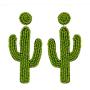 Statement Beaded Drop Earrings for Women Bohemian Cute Cactus Sequins Leaf Evil Eyes Beaded Dangle Earrings Boho Handmade Hoop Earrings Fashion for Love Women Girls Wedding Jewelry