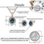 Swarovski Crystals Oval Halo Pendant Necklace Drop Earrings for Women 14K Gold Plated Hypoallergenic Jewelry Set