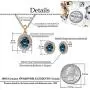 Swarovski Crystals Oval Halo Pendant Necklace Drop Earrings for Women 14K Gold Plated Hypoallergenic Jewelry Set