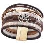 GelConnie Tree of Life Leather Cuff Bracelet Magnetic Multi Strand Wrap Bracelet Bohemian Jewelry for Women, Wife, Sister
