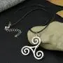 MayLove Wolf Triskele Necklace Celtic Triple Spiral Triskelion Swirl Teen Jewelry Gift