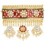 Crunchy Fashion Bollywood Style Traditional Indian Wedding Jewelry padmavati Necklace with Earring Set for Women