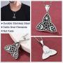 FaithHeart S925 Sterling Silver Viking Pentagram Pentacle Necklace Pagan Wicca Pendant Necklace for Women Men-Can Engrave