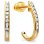 Dazzlingrock Collection 0.15 Carat (ctw) 18K Ladies Fancy J Shaped Hoop Earrings, Yellow Gold