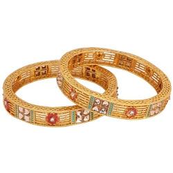 Efulgenz Indian Style Bollywood Traditional Gold Plated Faux Kundan Stone Wedding Bridal Bracelet Bangle Set Jewelry