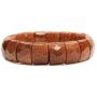 Amandastone Genuine Semi Precious 15mm Square Grain Faceted Beaded Stretchable Bracelet 7.5 Inch