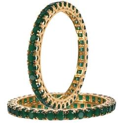 Ratnavali Jewels CZ Zirconia Gold Tone Green Red Blue Diamond Bollywood Indian Bangles Bracelet Jewelry Women