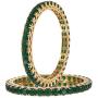 Ratnavali Jewels CZ Zirconia Gold Tone Green Red Blue Diamond Bollywood Indian Bangles Bracelet Jewelry Women