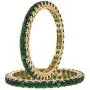 Ratnavali Jewels CZ Zirconia Gold Tone Green Red Blue Diamond Bollywood Indian Bangles Bracelet Jewelry Women