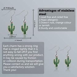 Cactus Dangle Earrings 316 Stainless Steel Cactus Charm Jewelry Gift for Cactus Lover Saguaro Jewelry