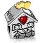 T50Jewelry Family Love House Heart Love Charm Beads For Bracelets Wife