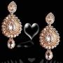 Touchstone Indian Bollywood curved fish Austrian crystals jewelry earrings for women