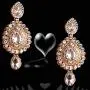 Touchstone Indian Bollywood curved fish Austrian crystals jewelry earrings for women