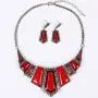 YAZILIND Vintage Ethnic Tibetan Silver Irregular Rhinestone Bib Collar Earrings Necklace Jewelry Set YAZILIND Vintage Ethnic Tibetan Silver Irregular Rhinestone Bib Collar Earrings Necklace Jewelry Set
