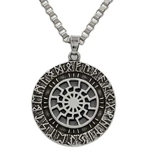Sun Wheel Black Sun Kolovrat Pagan Amulet Slavic Symbol Warrior Talisman Necklace Handcrafted Norse Jewelry