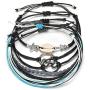 Sllrrka Bohemian Wave Shell Bracelet Set for Women Wax Coated Braided Rope Beach Jewelry