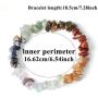 5 Pcs Natural Gemstone Chakra Crystal Healing Chip Stretch Bracelets,Gemstone Polished Irregular Crystals Stone Reiki Yoga Chipped Gravel Bead Jewelry Accessories