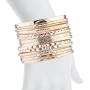 Lux Accessories Rose Gold Tone Aztec Etched Cased Multi Bangle Set of 15